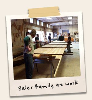 The Baier family at work in the Bristol Millwork shop